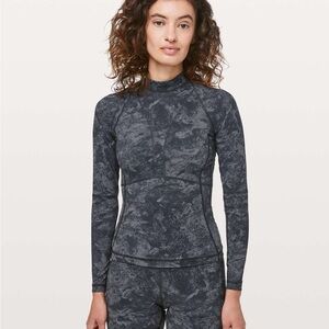 Lululemon Beach Break Rashguard Washed Marble Titanium Deep Coal